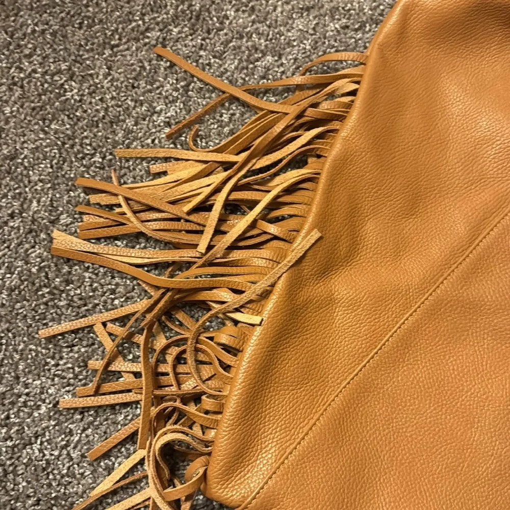 Genuine Leather Fringe Leather Hobo Bag From Italy — image 2 of 6